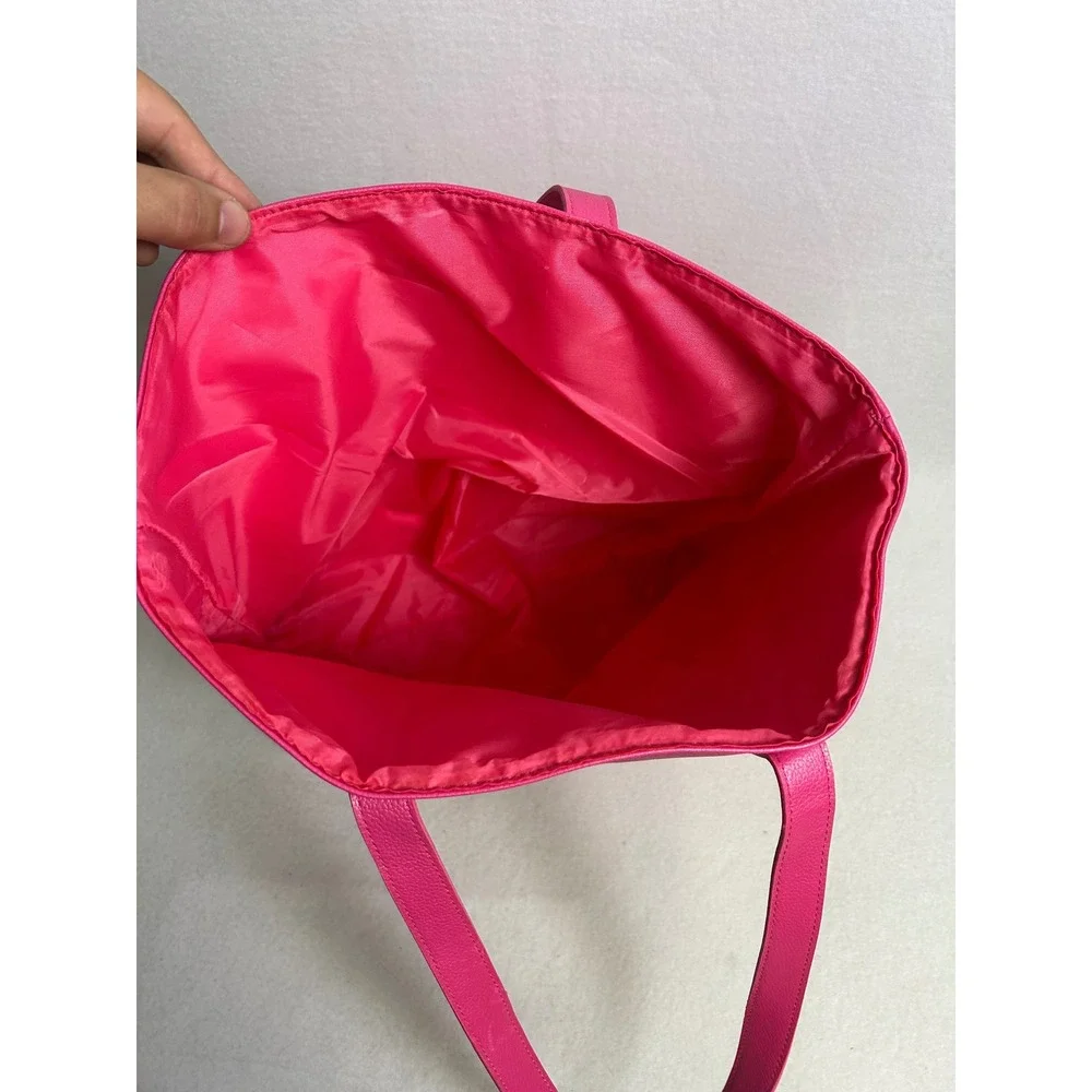Barbiecore Juicy Couture Womens Large Hot Pink Studded Faux Leather Tote Bag‎